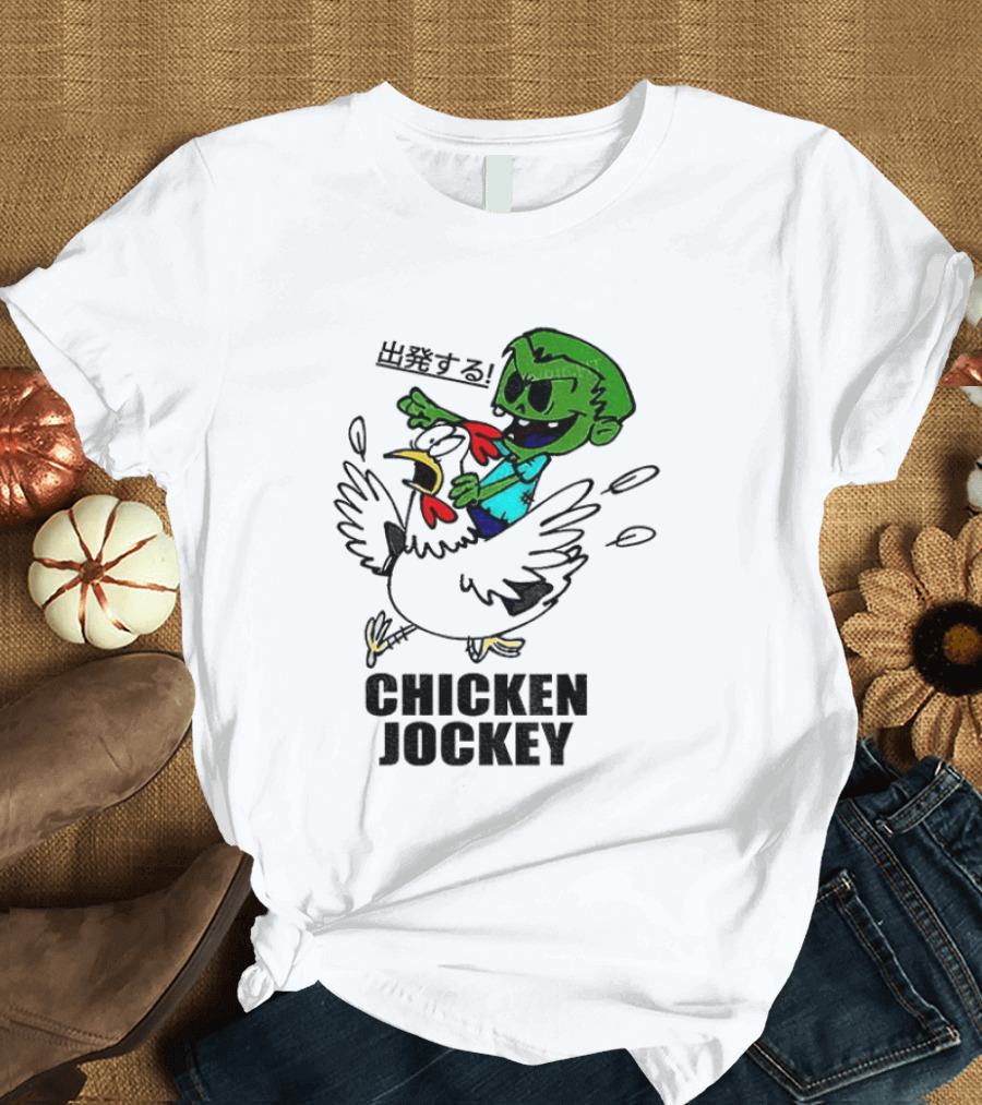 Zombie Chicken Jockey Exclamation Anime T-Shirt