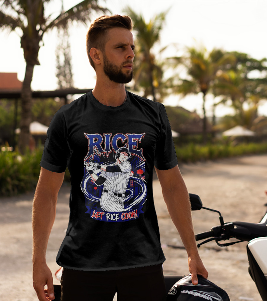 Rice Let Rice Cook New York Yankees Baseball Cartoon T-Shirt