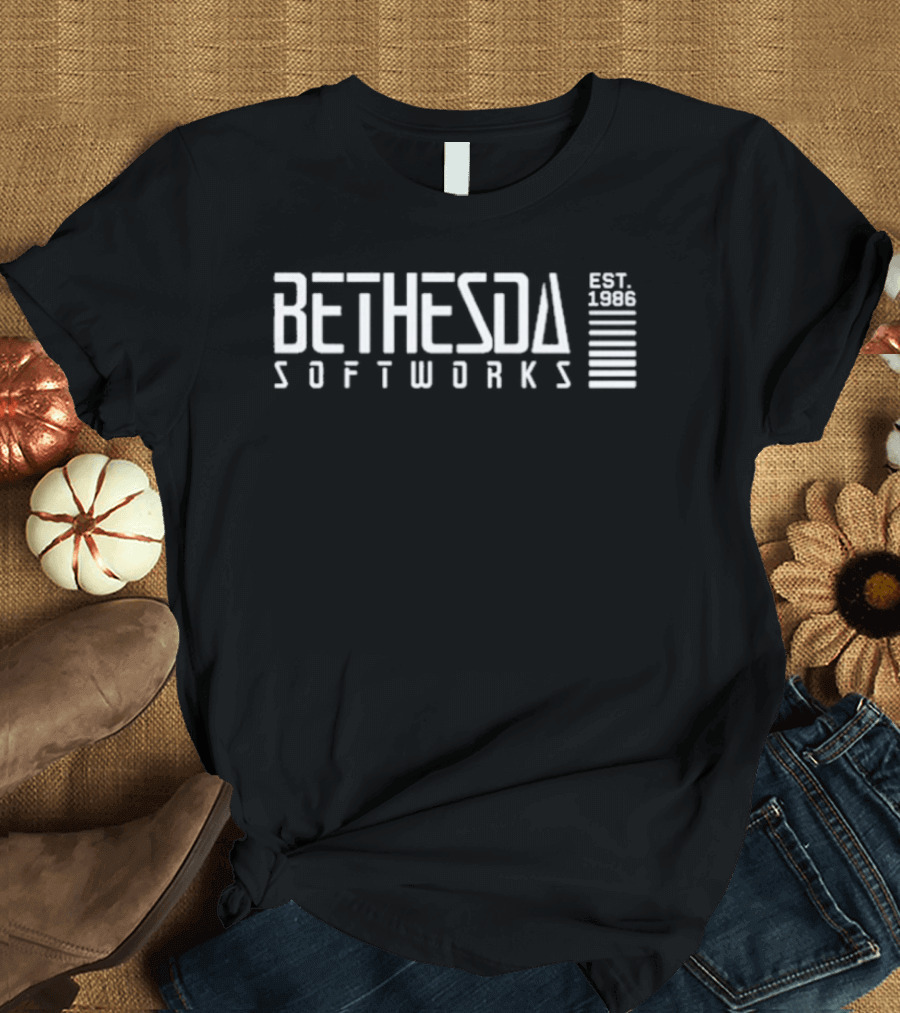Bethesda Softworks 40th Anniversary 2026 Retro Pixel Art Style Celebration T-Shirt
