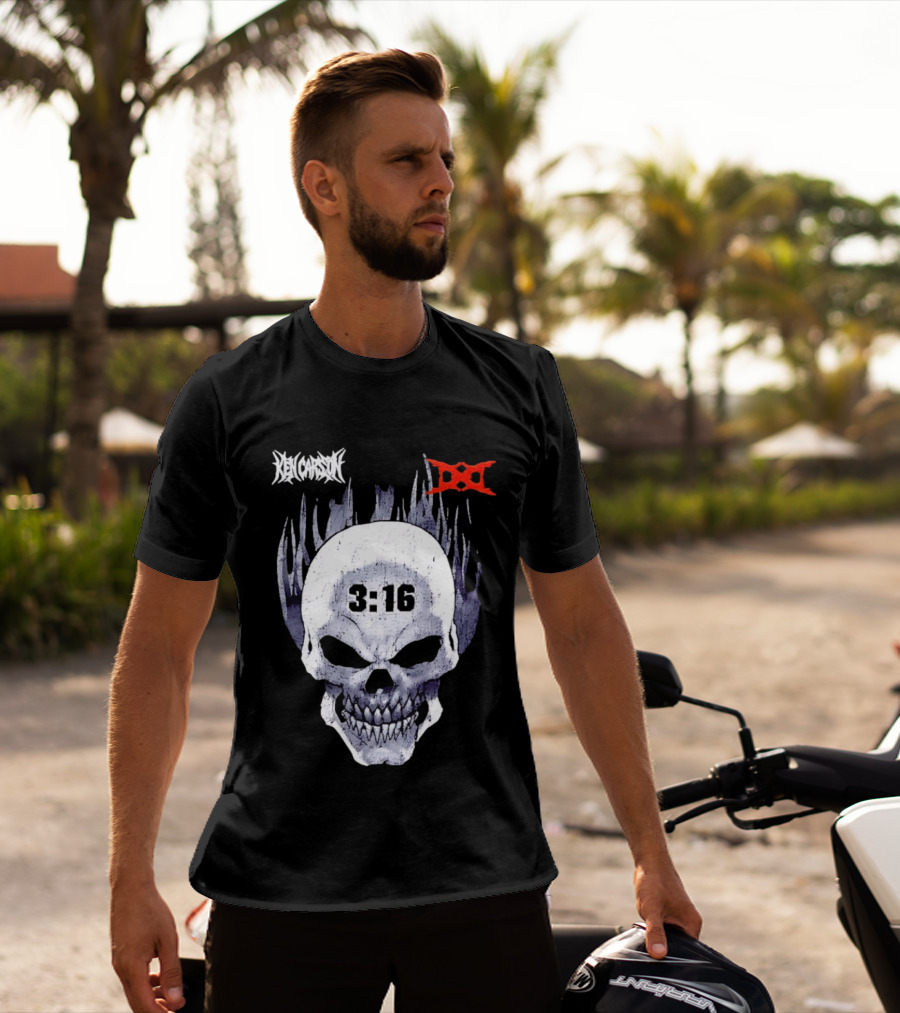 Ken Carson 3:16 Skull Stone Cold Steve Austin WWE T-Shirt