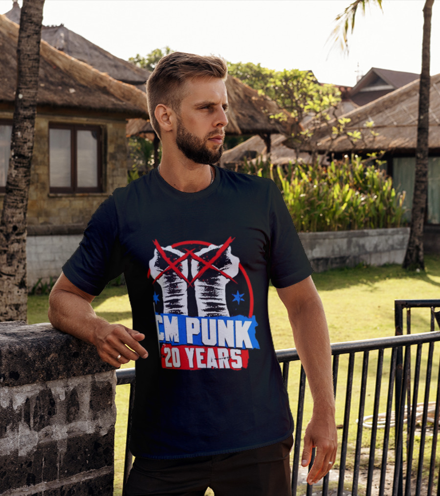 CM Punk 20 Years WWE Fists T-Shirt