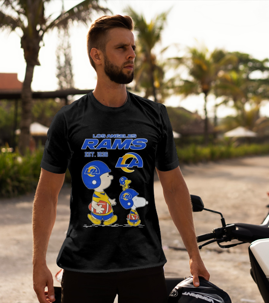 Snoopy Charlie Brown Los Angeles Rams 1936 Football Team LA T-Shirt