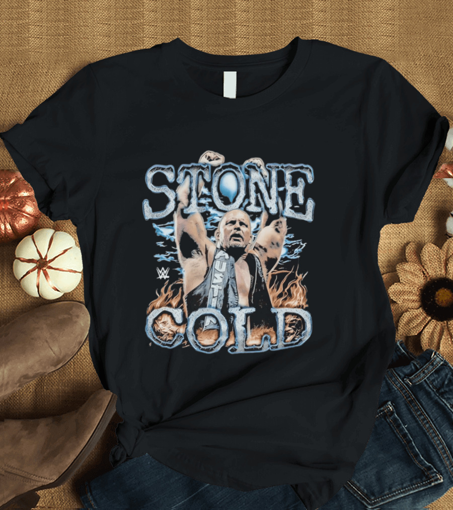 Stone Cold Steve Austin WWE Ice And Flames Iconic Wrestling T-Shirt
