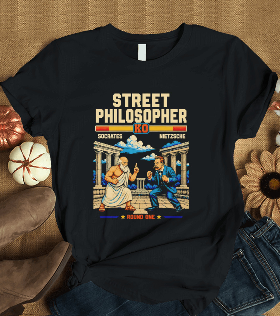 Street Philosopher KO Socrates Nietzsche Round One Colosseum Showdown T-Shirt