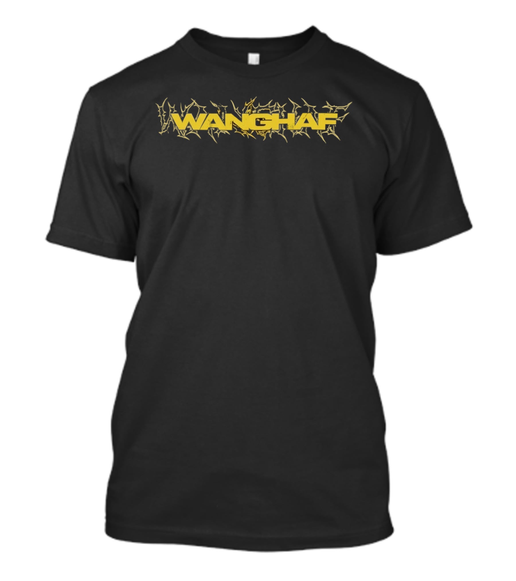 Wanghaf Bold Yellow Text With Tribal T-Shirt