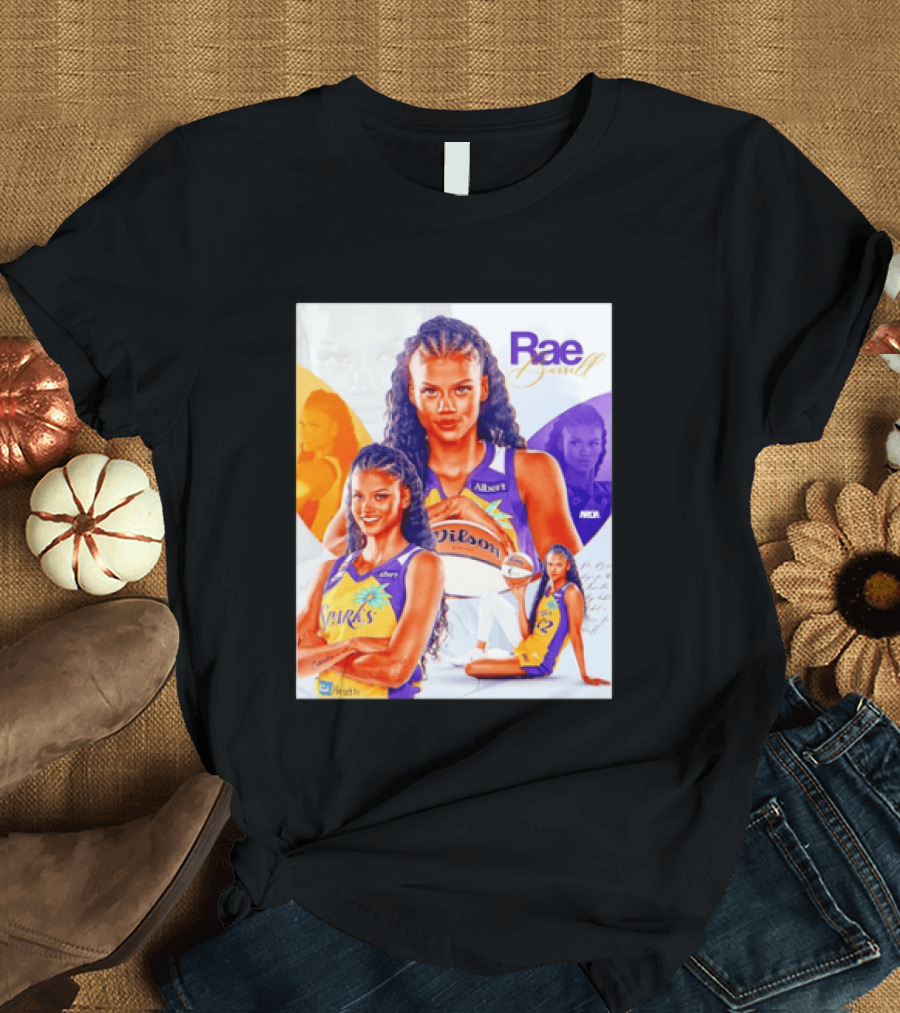 WNBA Rae Burrell Los Angeles Sparks No 22 Wilson Basketball Collage T-Shirt