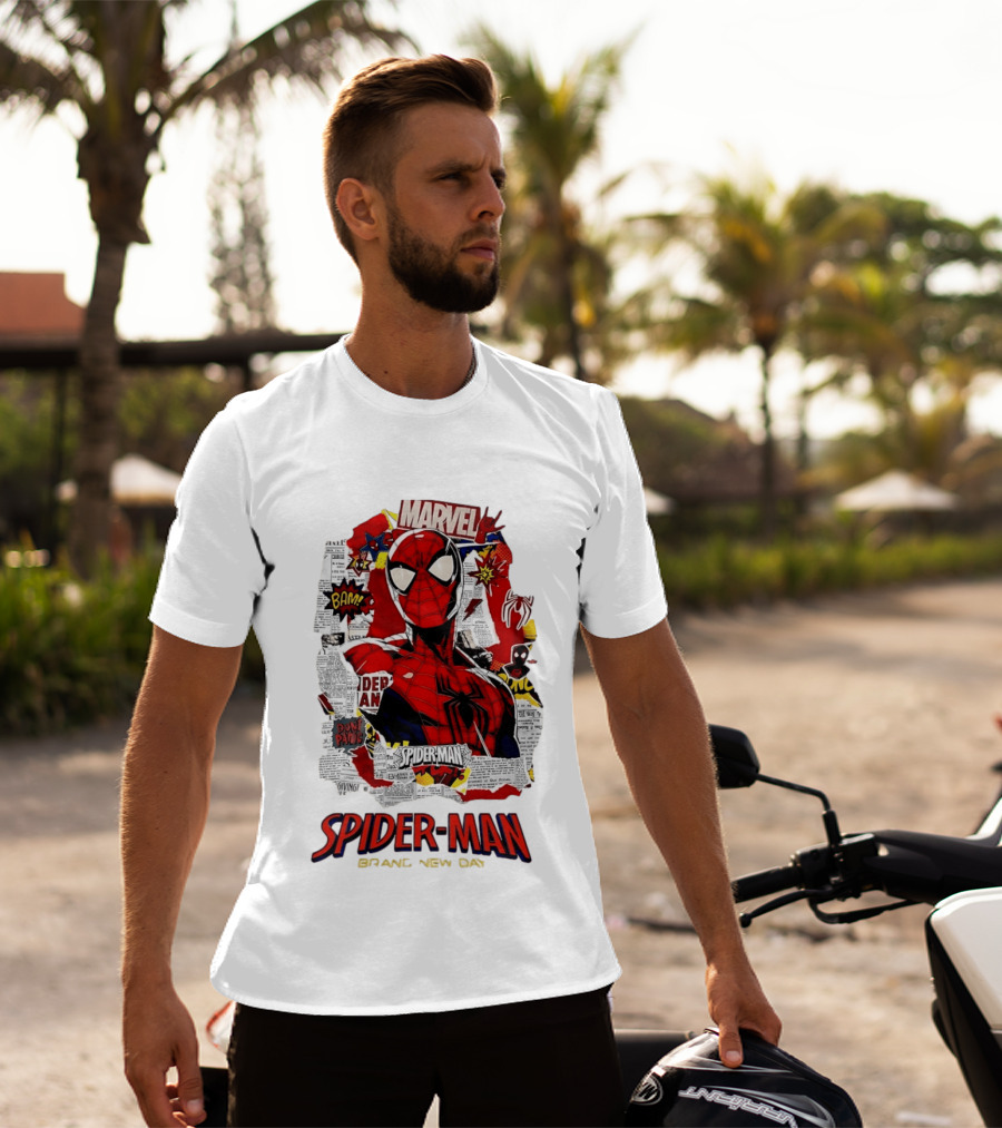 Marvel Spider Man Brand New Day Comic Collage T-Shirt