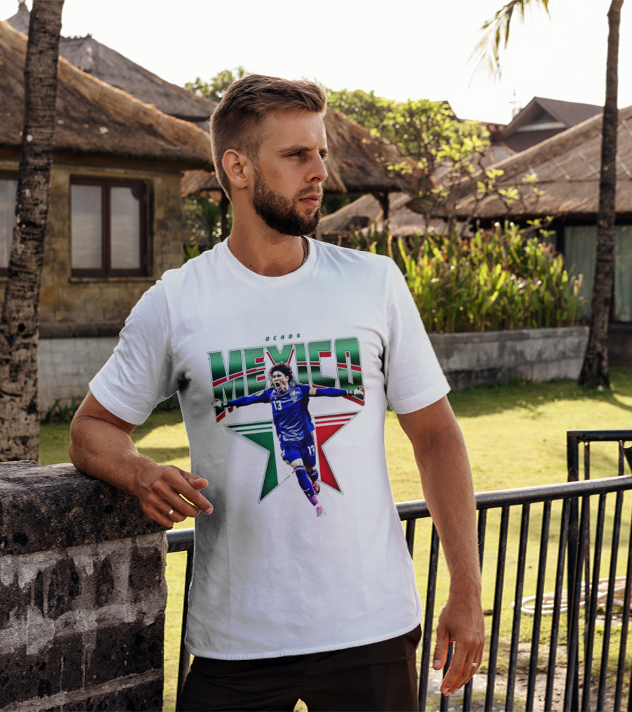 Ochoa Mexico 13 Goalkeeper Tri Color Starburst T-Shirt