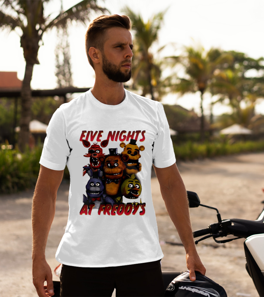 Five Nights At Freddy's Cartoon Characters Freddy Bonnie Chica Foxy T-Shirt