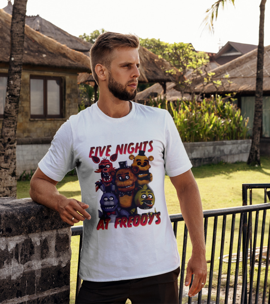 Five Nights At Freddy's Cartoon Characters Freddy Bonnie Chica Foxy T-Shirt