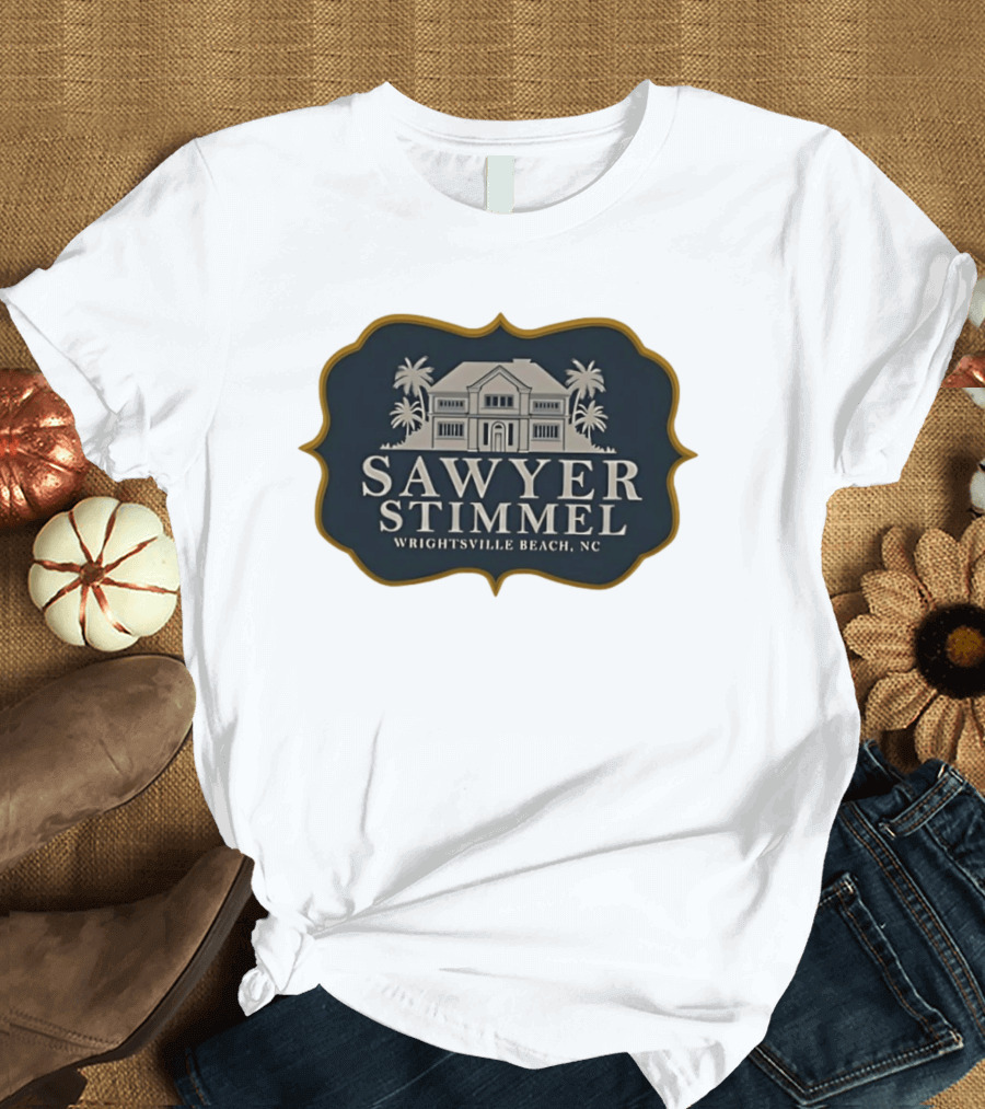 Sawyer Stimmel Wrightsville Beach NC House And Palm Trees T-Shirt
