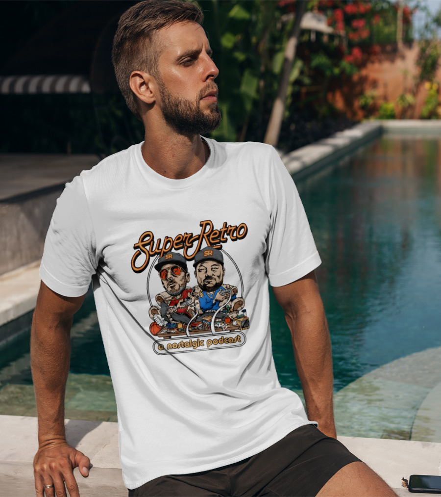 Super Retro SR A Nostalgic Podcast T-Shirt