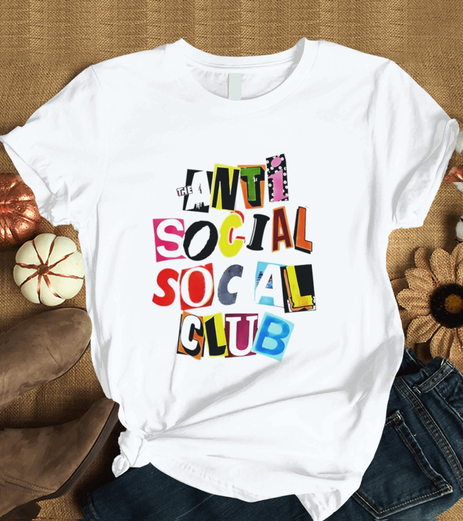 The Anti Social Social Club ASSC Collage Colorful T-Shirt