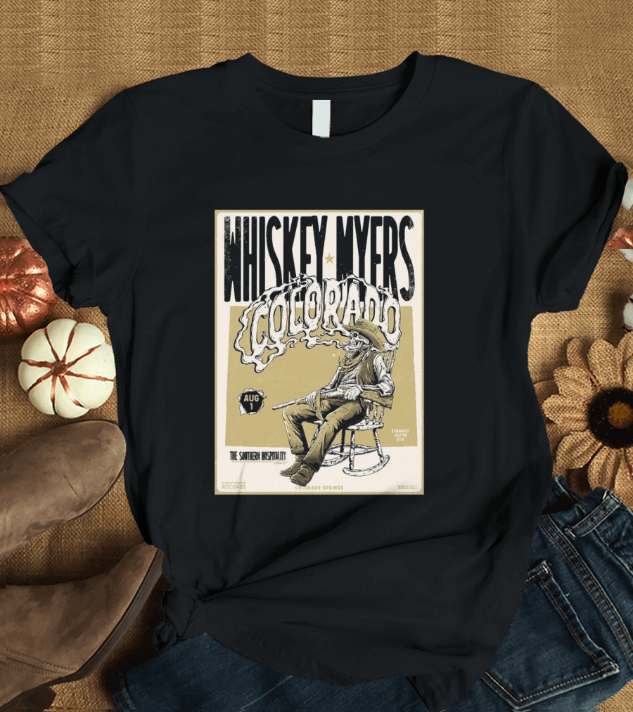 Whiskey Myers Colorado Springs Southern Hospitality Tour August 1 Ford Amphitheater 2026 T-Shirt