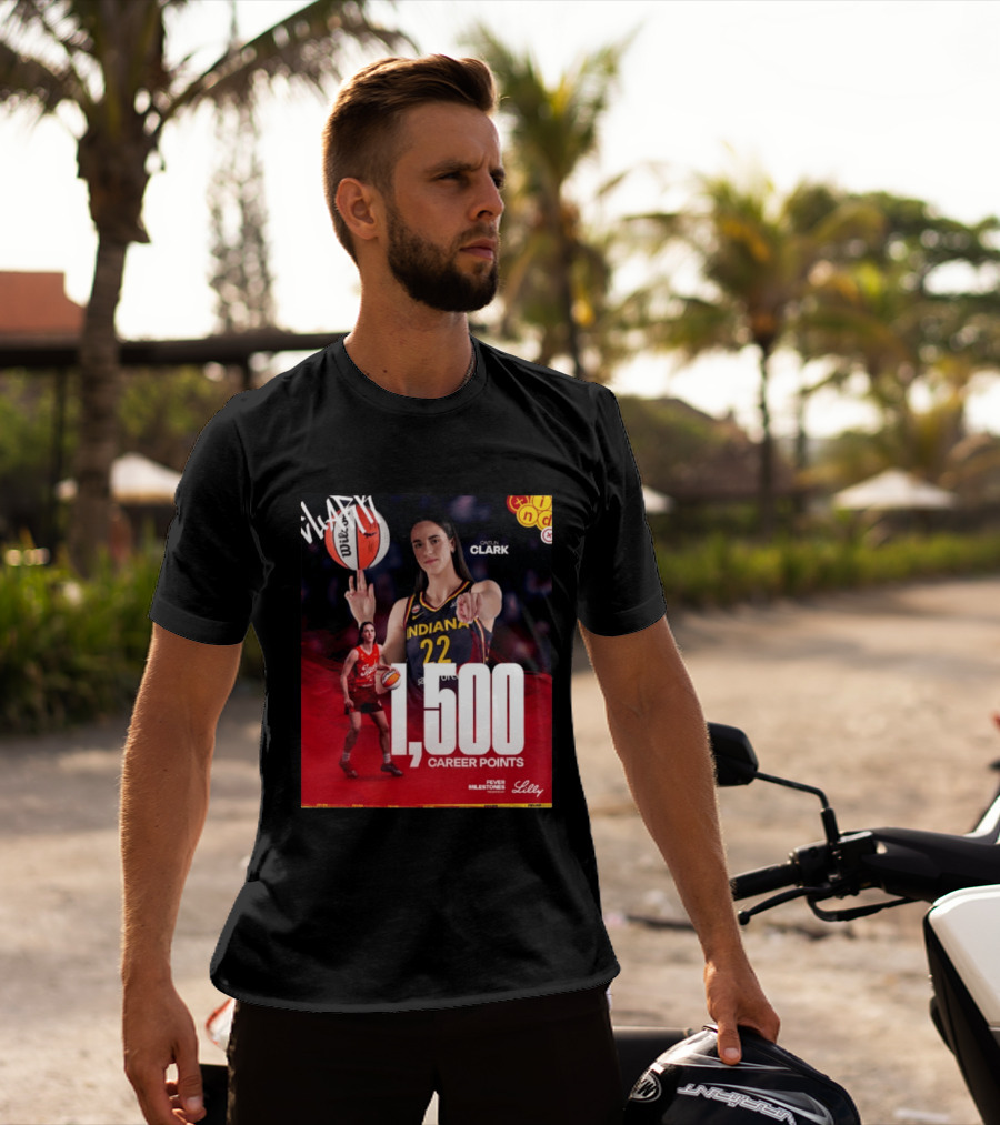 Caitlin Clark Indiana Fever 1500 Career Points Milestone Celebration WNBA Fever Milestones T-Shirt