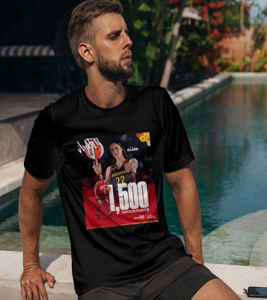 Caitlin Clark Indiana Fever 1500 Career Points Milestone Celebration WNBA Fever Milestones T-Shirt