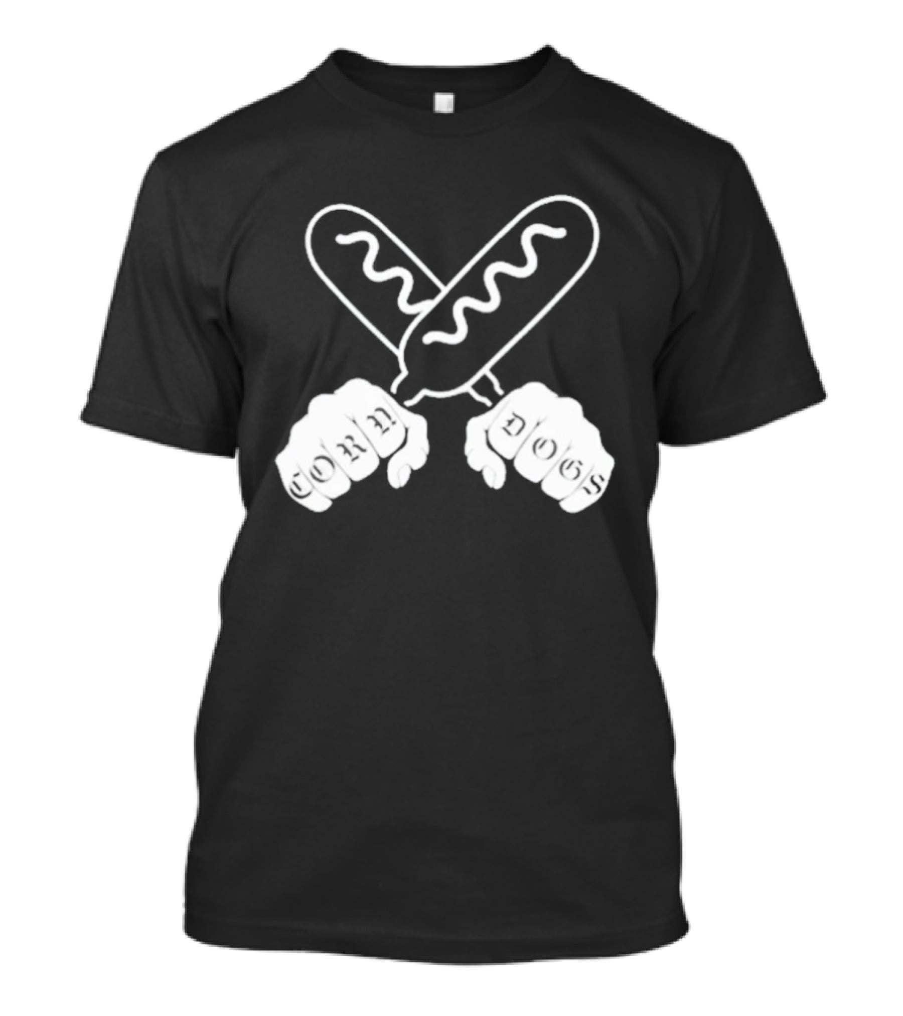 Corndog Knuckles Fun Novelty Design With Crossed Snacks And Fists T-Shirt