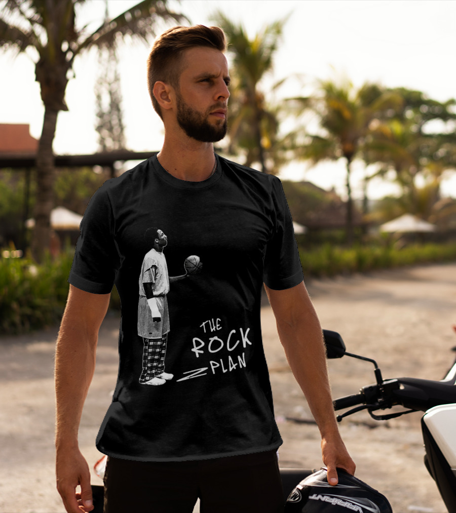 The Rock Plan Street Basketball Vintage Style Player Holding Ball T-Shirt