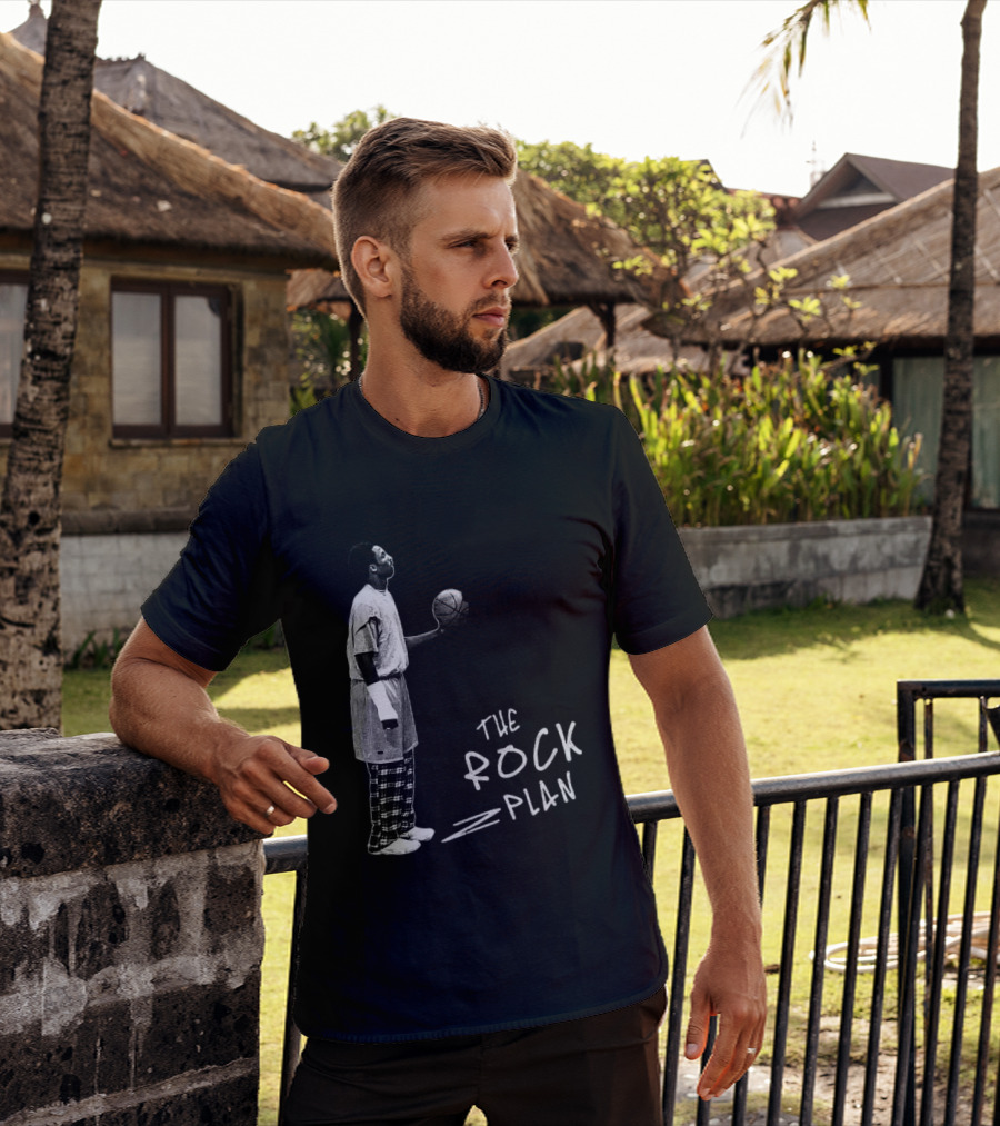 The Rock Plan Street Basketball Vintage Style Player Holding Ball T-Shirt
