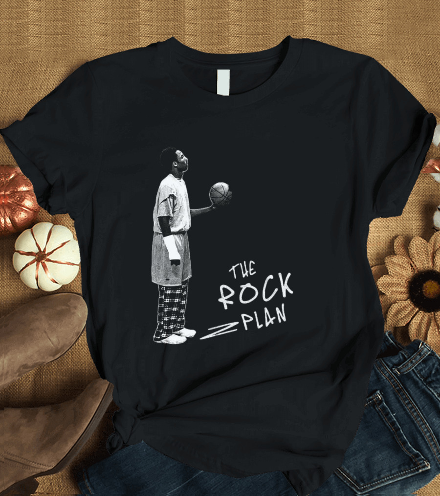 The Rock Plan Street Basketball Vintage Style Player Holding Ball T-Shirt