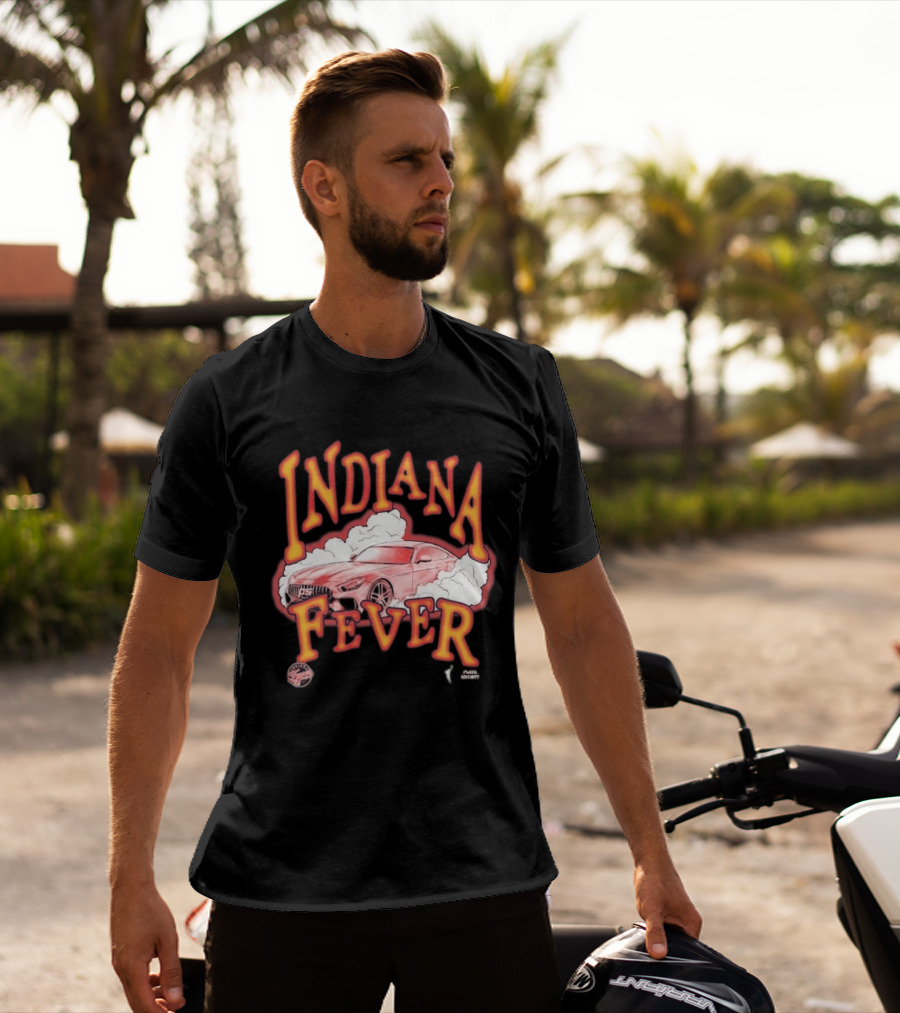 Indiana Fever Playa Society Sketch Car And Smoke T-Shirt