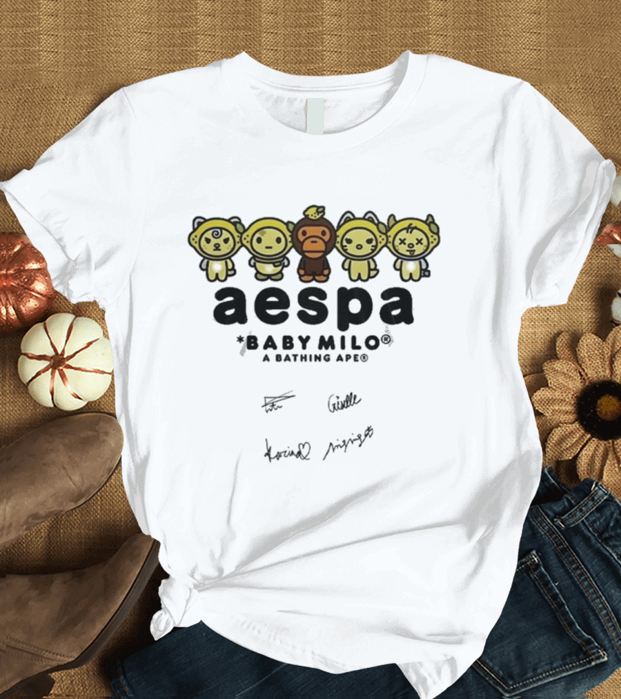 Aespa X Baby Milo A Bathing Ape 2026 Signed Collaboration T-Shirt