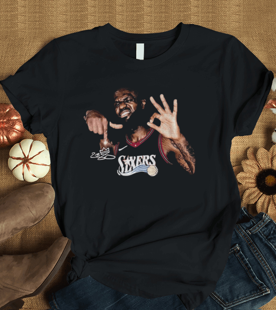 LeBron James Philadelphia 76ers Sixers OK Basketball Image T-Shirt