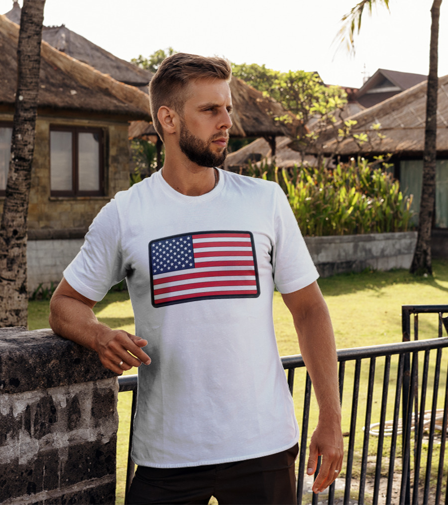 Dan Cevette American Flag Hat United States Stars And Stripes T-Shirt