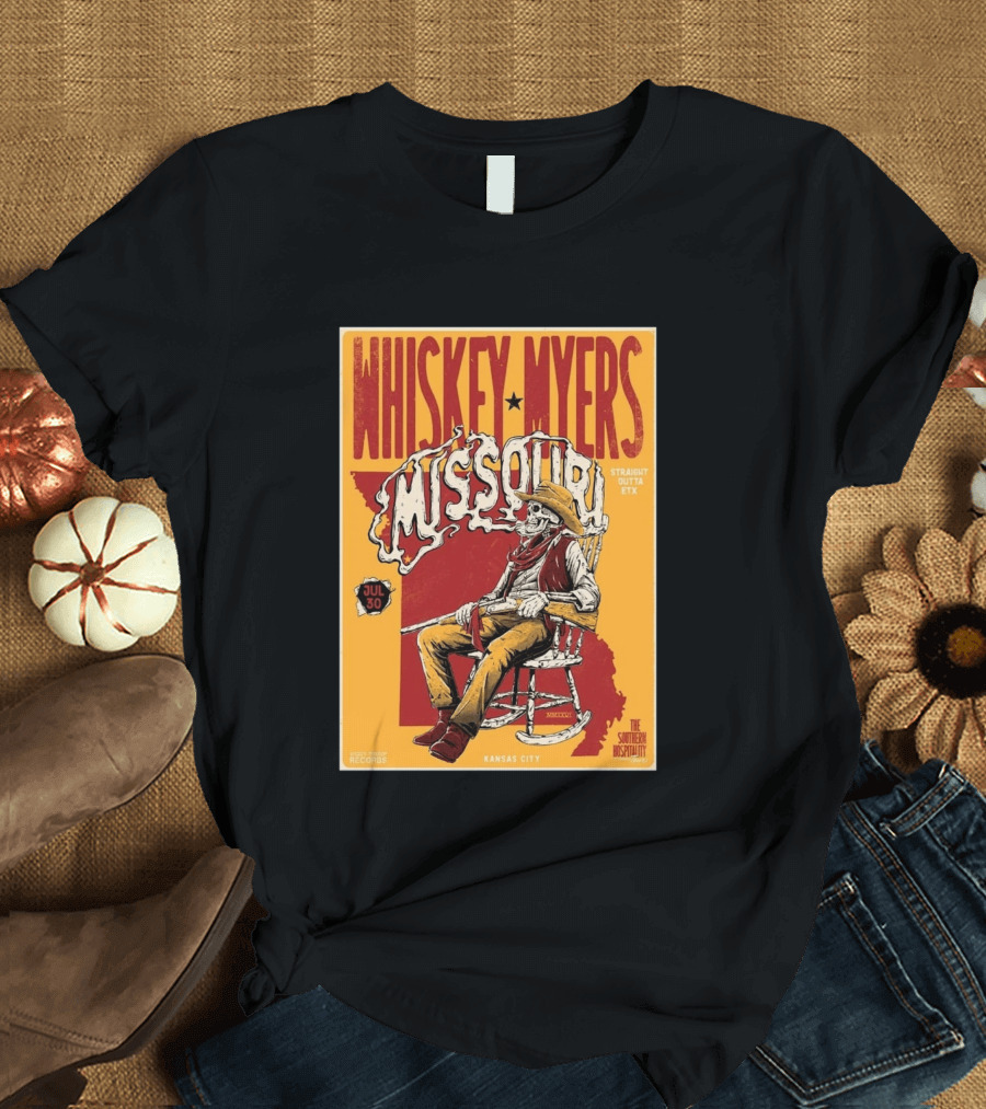 Whiskey Myers Missouri Tour 2026 Kansas City Morton Amphitheater July 30 Straight Outta ETX T-Shirt