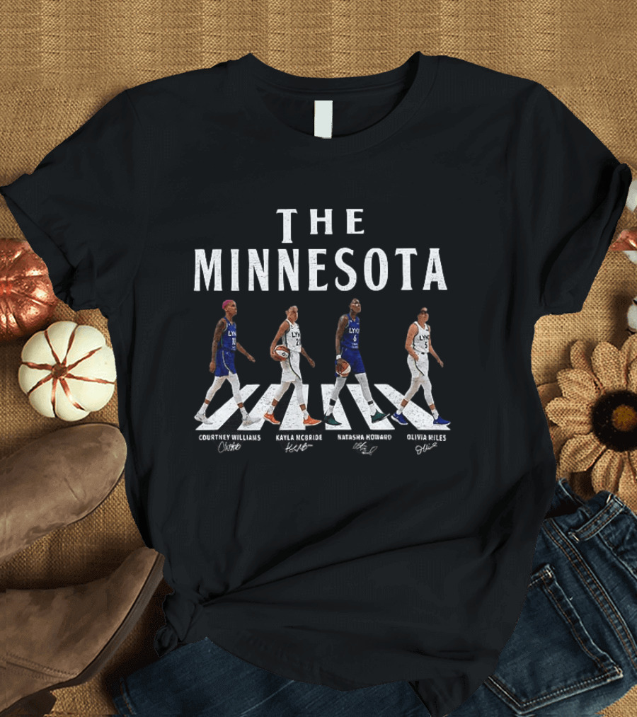 THE MINNESOTA Napheesa Collier Courtney Williams Kayla McBride Olivia Miles Abbey Road Signatures T-Shirt