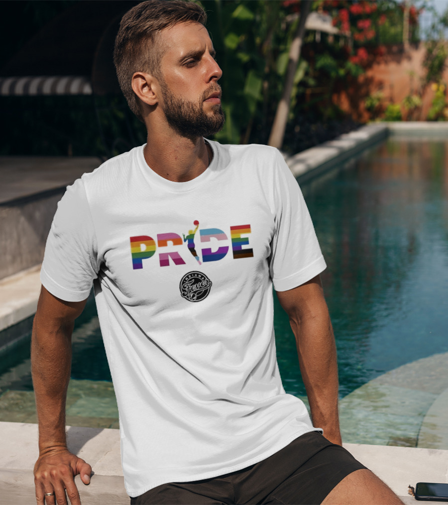Indiana Fever WNBA Pride Rainbow Basketball Celebration T-Shirt