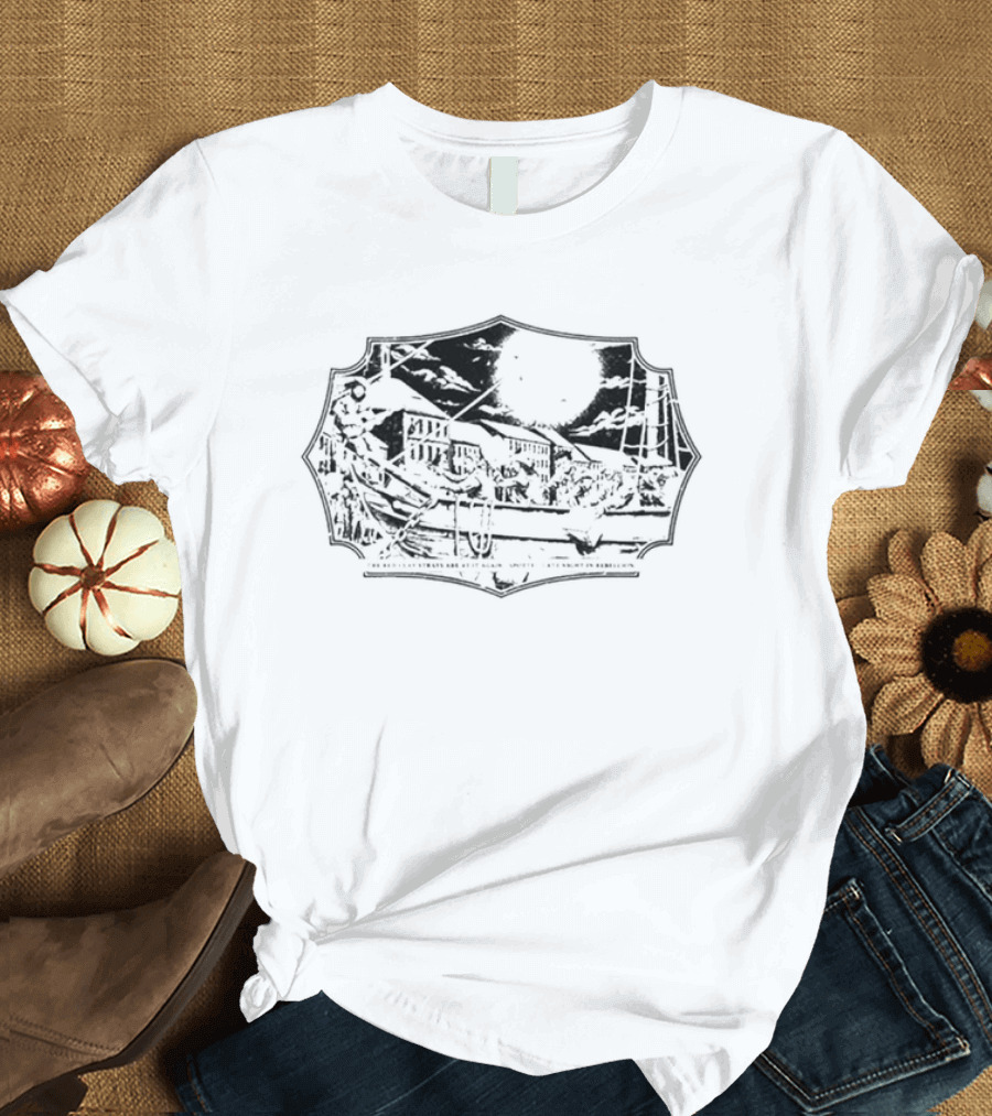 Red Clay Strays Boston 2026 Moonlit Riverfront Scene T-Shirt