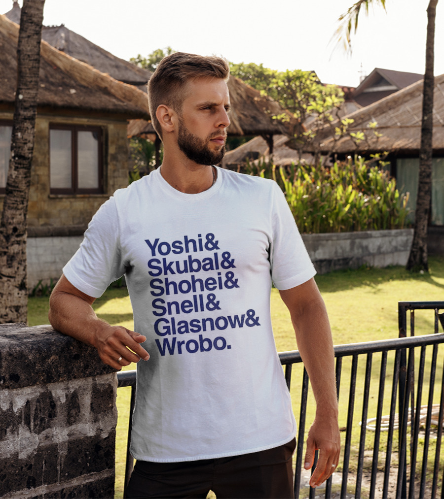 Yoshi Skubal Shohei Snell Glasnow Wrobo Dodgers Pitchers Ampersand T-Shirt
