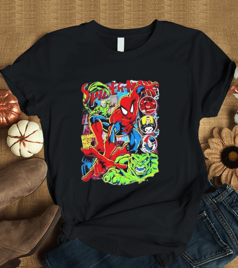 Spider Man Marvel Hulk Punisher Scorpion Ninja Brand New Day T-Shirt