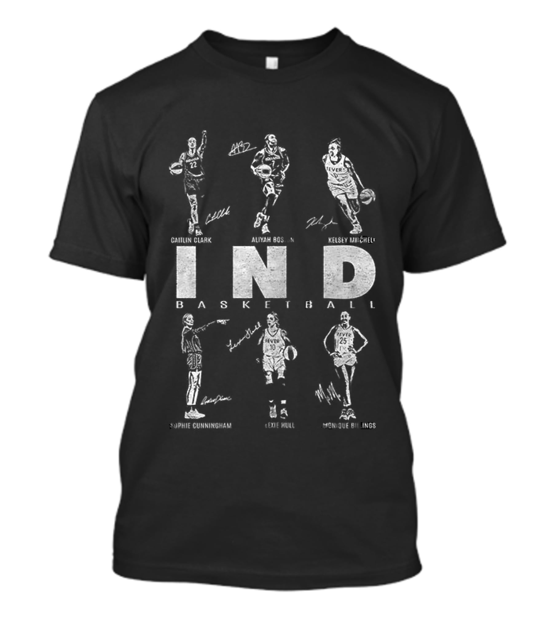 Caitlin Clark Aliyah Boston Sophie Cunningham Indiana Fever Basketball WNBA Signatures Player T-Shirt