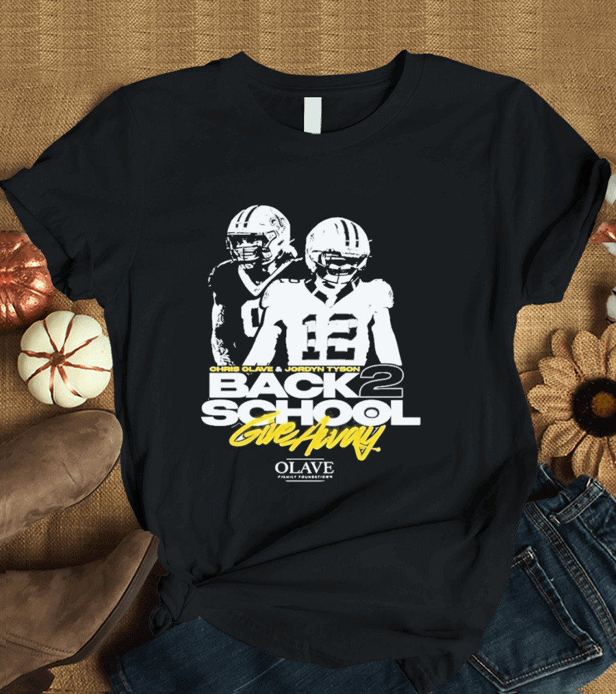 Chris Olave Jordyn Tyson Back 2 School Give Away Olave Connections T-Shirt
