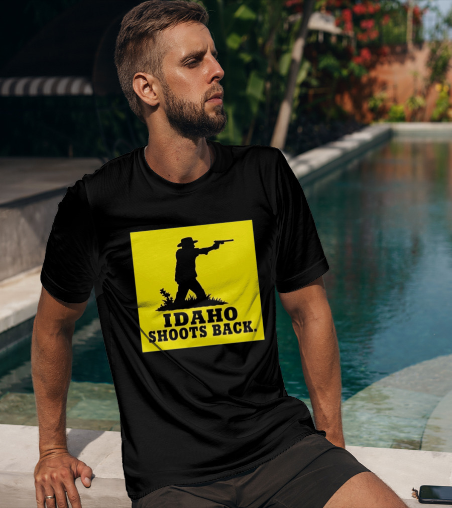 Idaho Shoots Back Cowboy Silhouette Retro Humor T-Shirt