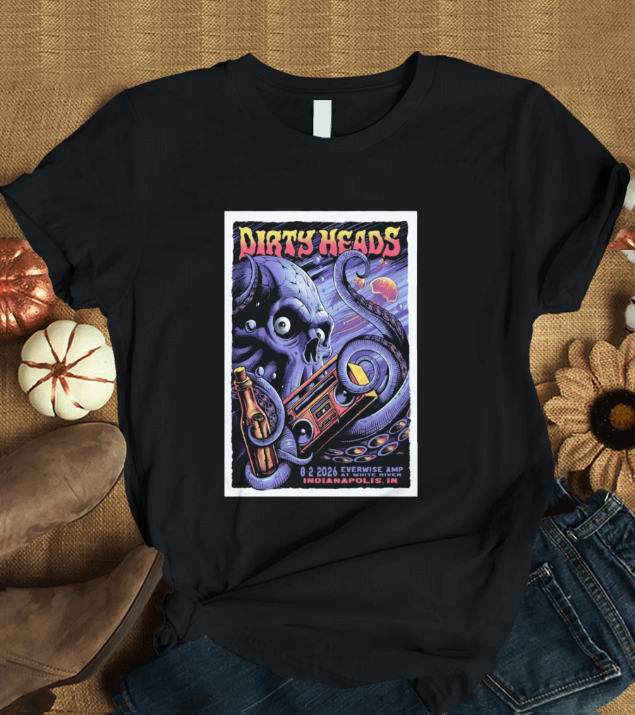 Dirty Heads Aug 2 2026 Everwise Amp Indianapolis IN Alien Octopus T-Shirt