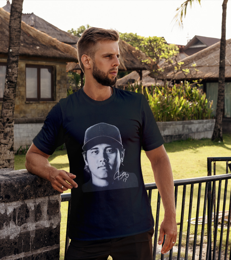 Shohei Ohtani LA Dodgers Cap Signature 17 T-Shirt