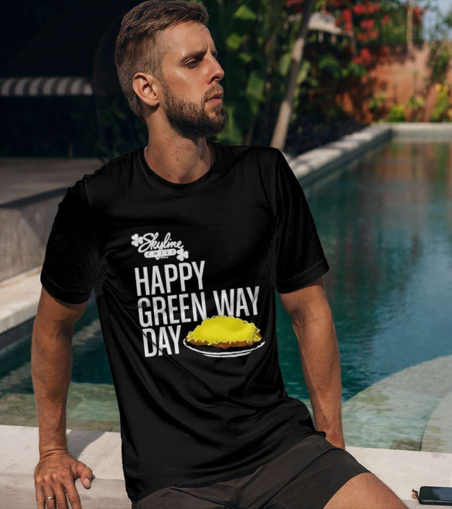 Skyline Chili Happy Green Way Day Cheese Coney Celebration T-Shirt