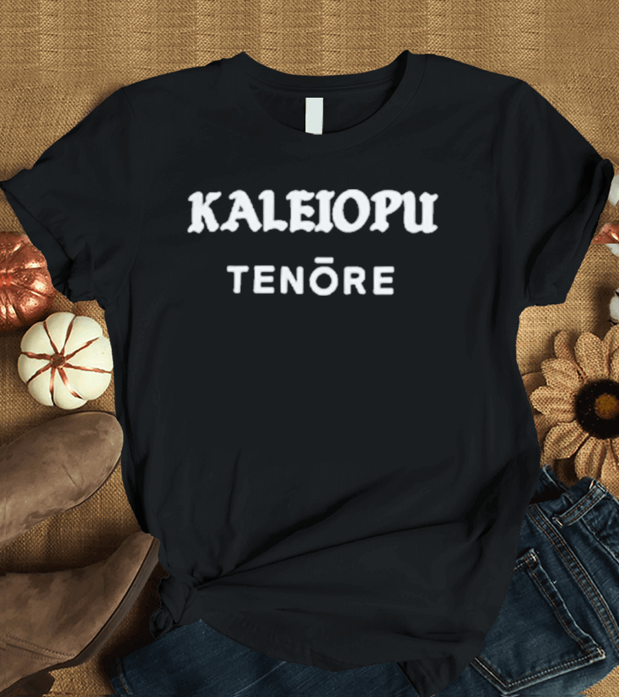 Kaleiopu Tenore Bold Text Style White T-Shirt