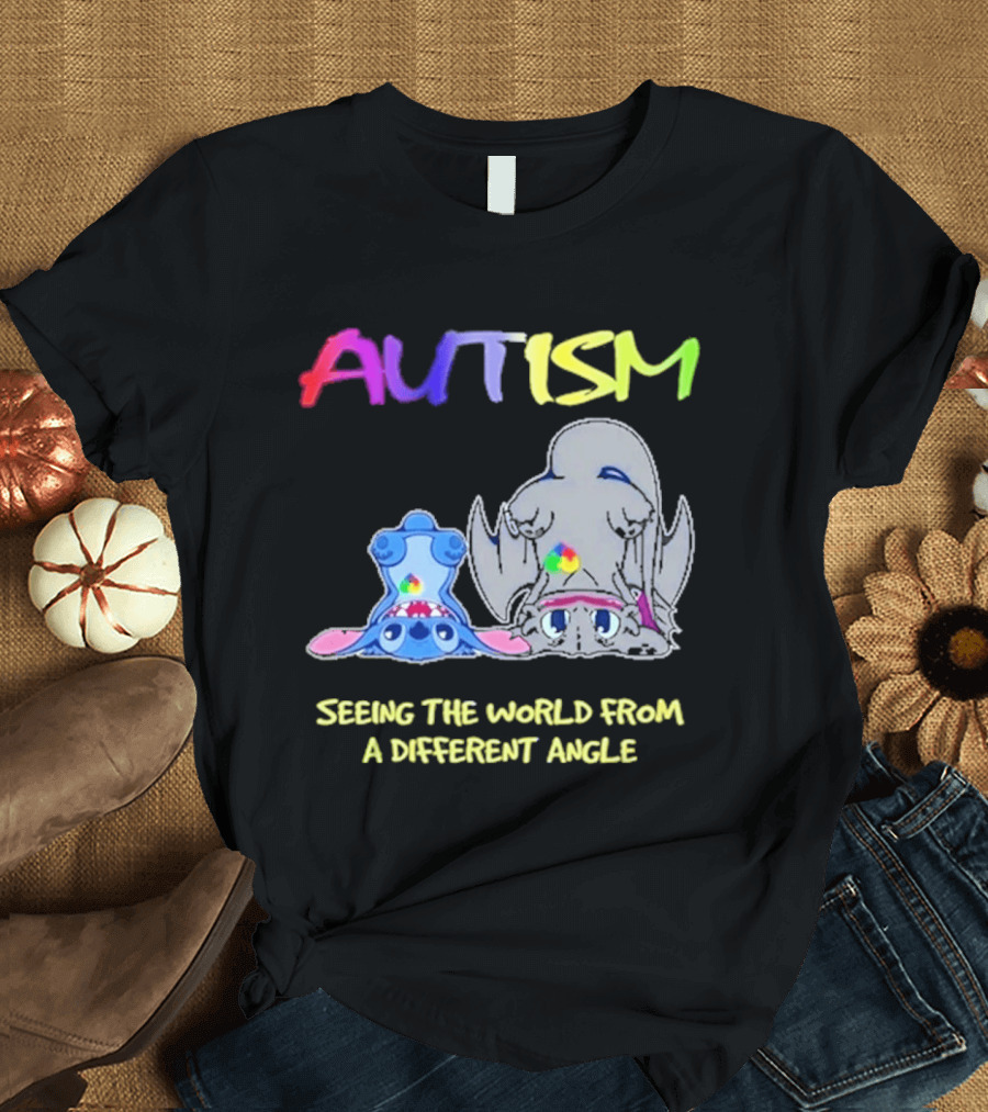 Autism Seeing The World From A Different Angle Toothless Stitch T-Shirt