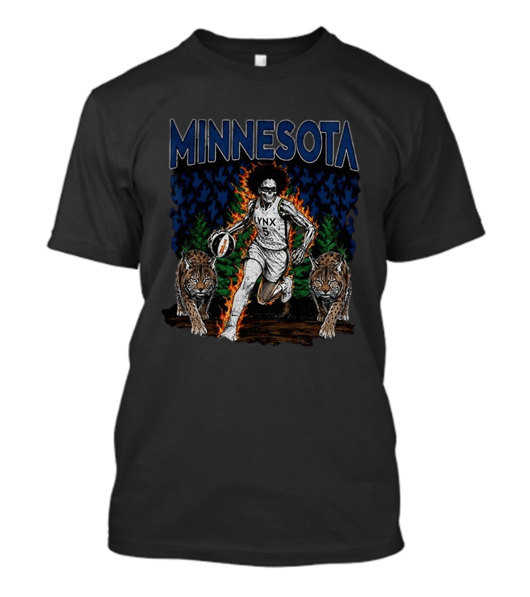 Minnesota Lynx WNBA Basketball Skull With Lynxes Game Day 2026 T-Shirt