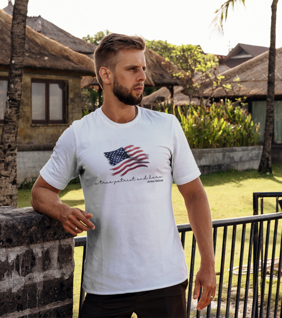 A True Patriot And Hero American Hero Jordan Salinas American Flag T-Shirt