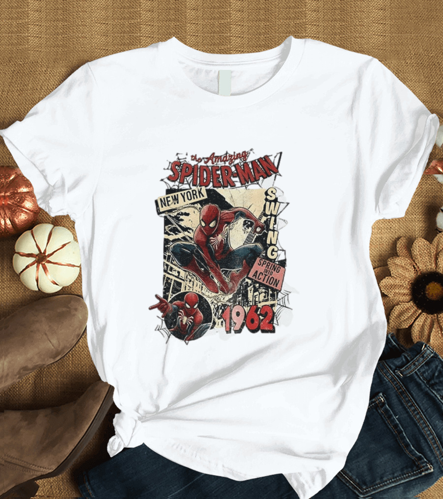 Amazing Spider Man New York Swing Spring Into Action 1962 T-Shirt