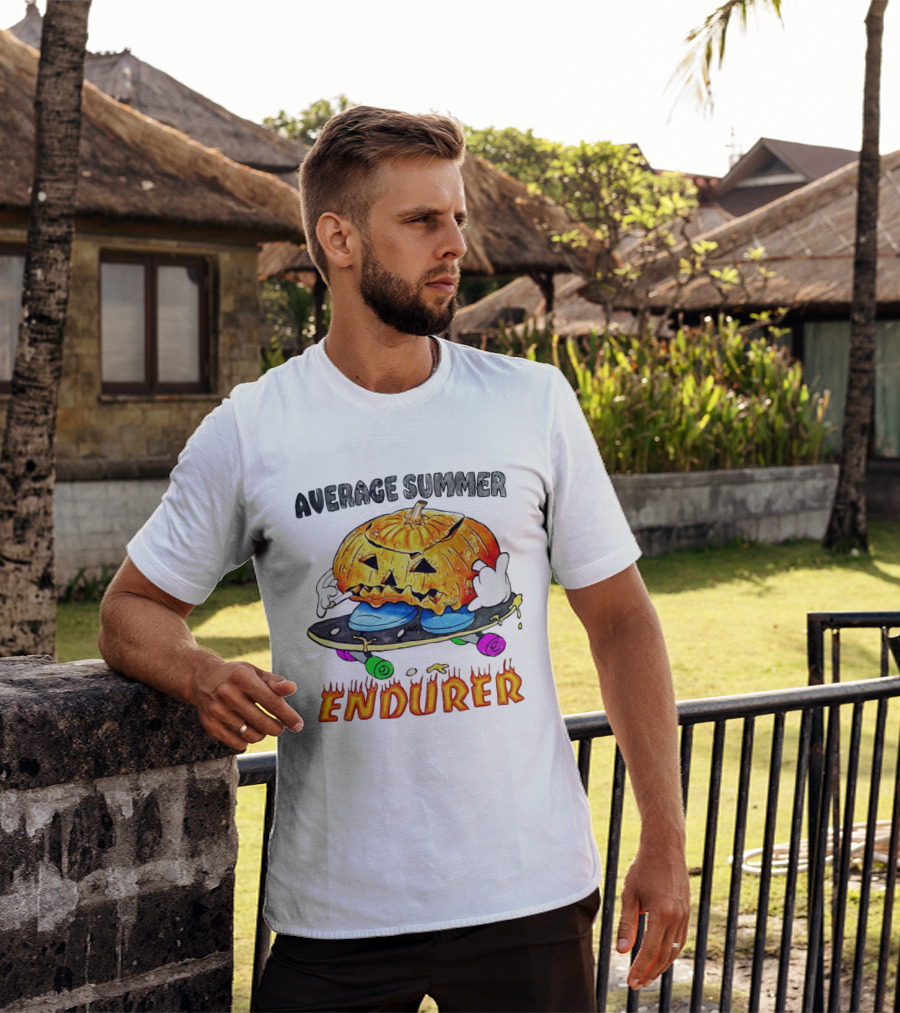 Average Summer Endurer Pumpkin Skater Skateboarding T-Shirt