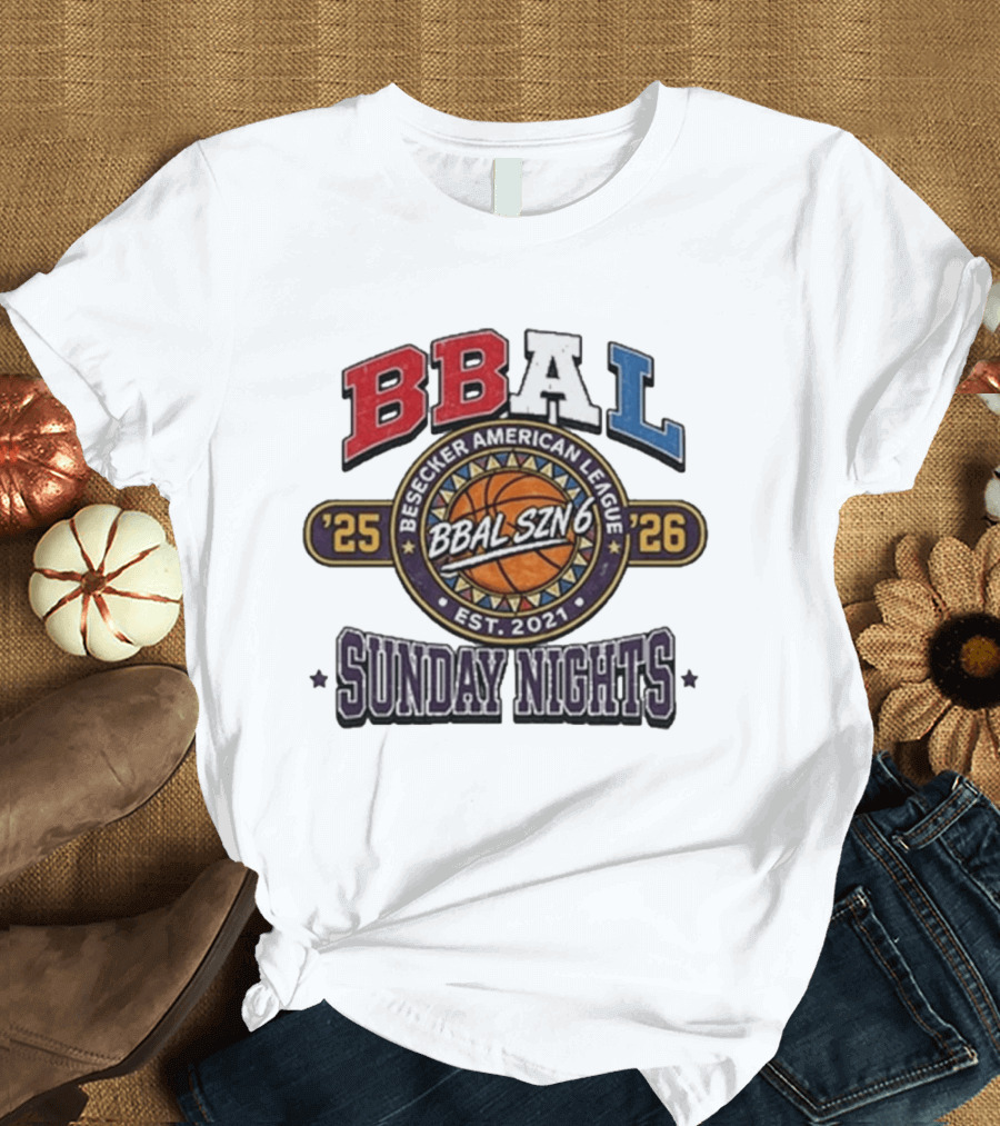 Dave Portnoy Besecker American League BBAL SZN 6 Sunday Nights 2025 2026 T-Shirt