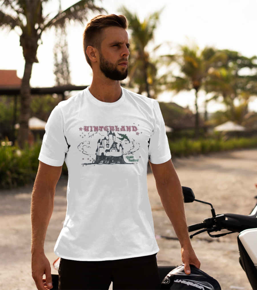 Hinterland Iowa Medieval Castle With Dragon And Clouds T-Shirt