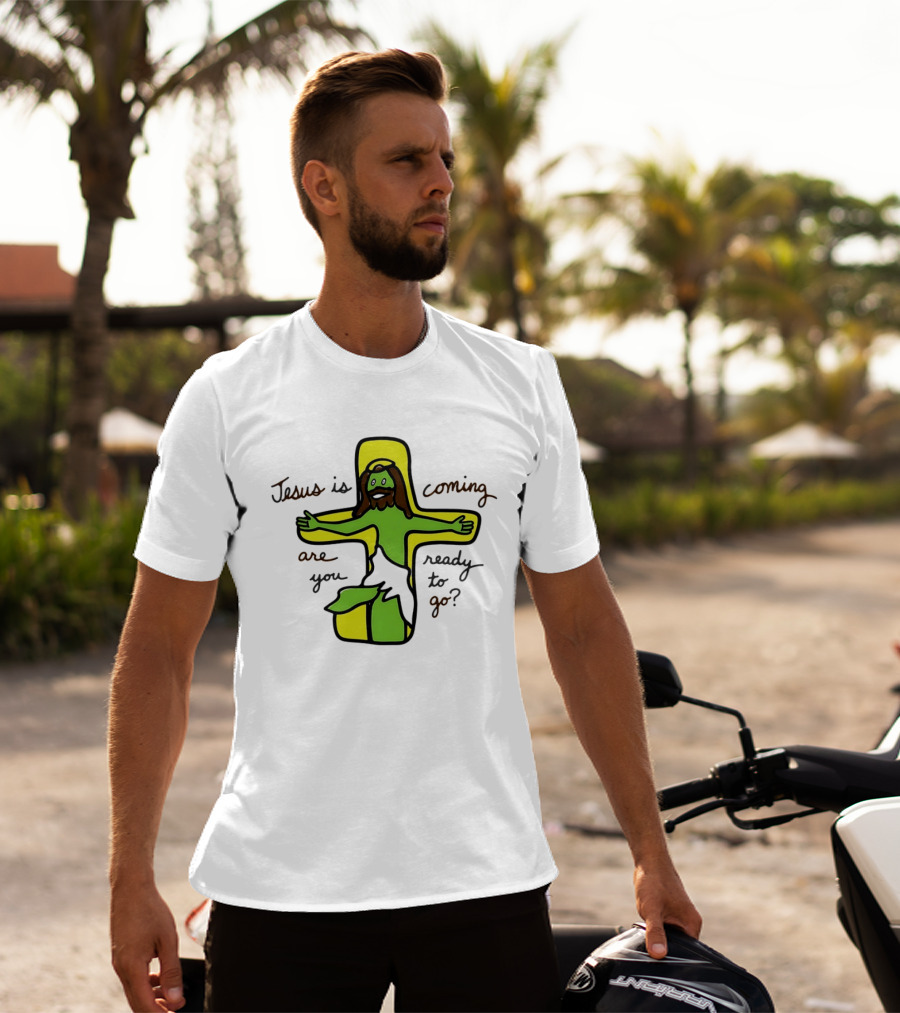 Jesus Is Coming Are You Ready To Go Cross Doodle T-Shirt