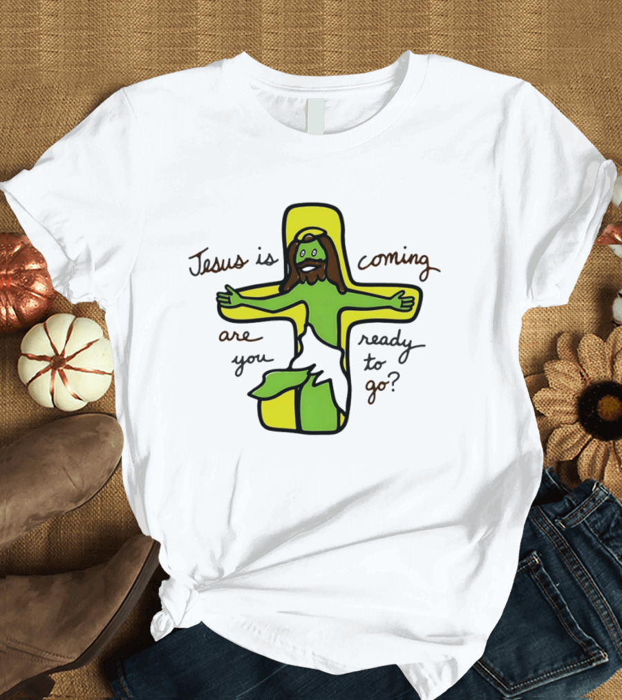 Jesus Is Coming Are You Ready To Go Cross Doodle T-Shirt